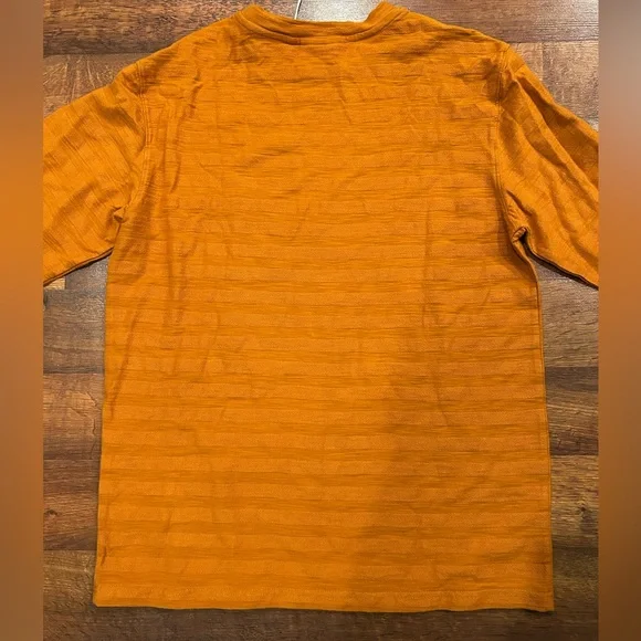 NWT Rhythm Dobby Striped Long Sleeve Shirt Orange Mens Size Medium Pocket - Picture 8 of 8